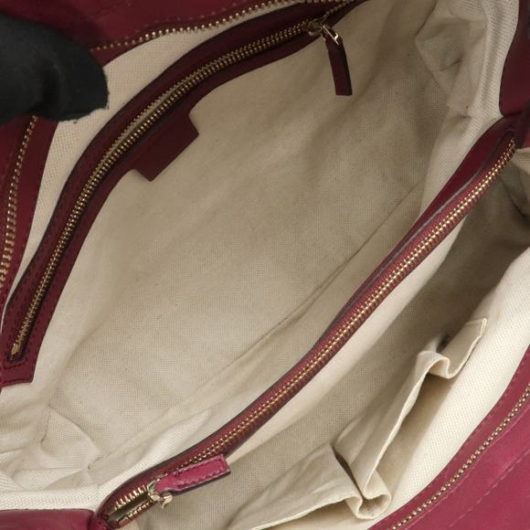 Gucci Bordeaux Reddish-Purple Hue Leather Shoulder Bag - Picture 11 of 15